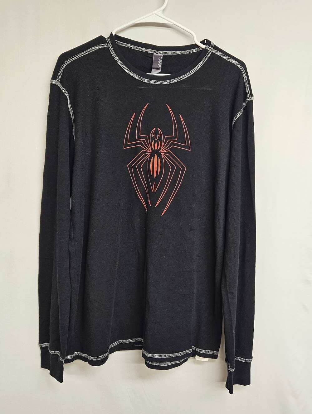 Spider-Man Turn Off The Dark NYC Black Waffle Long Sleeve Rare Size Large 2012